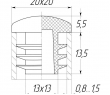 Заглушка для труби 20x20 сфера