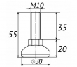 Регулююча опора М10 D30M10L55