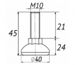 Регулююча опора М10 D40M10L45