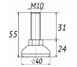 Регулююча опора М10 D40M10L55