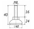 Регулююча опора М8 D40M8L40