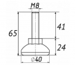 Регулююча опора М8 D40M8L65