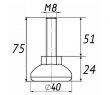 Регулююча опора М8 D40M8L75